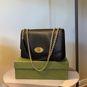Mulberry LARGE Darley Bag Black EUC Convertible crossbody shoulder comes w COA